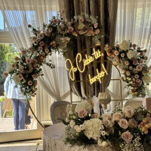 Neon Ja ciebie też bardzo napis LED dekoracja ślubna Śląsk