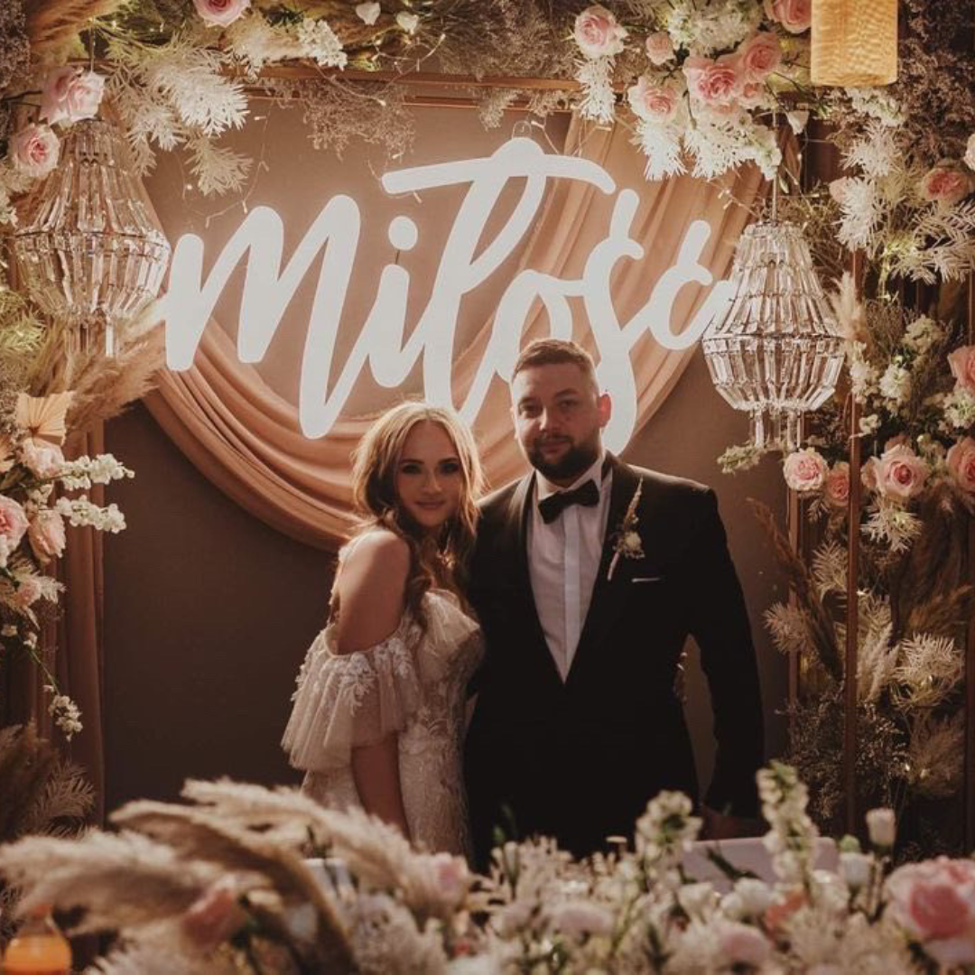 Neon Miłość napis LED dekoracja weselna Śląsk wysyłka cała Polska