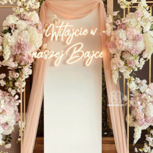 Neon Witajcie w naszej bajce napis LED powitalny na wesele