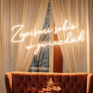 Wesele w stylu gwiazd dekoracja neonowa Zapisani sobie w gwiazdach Katowice