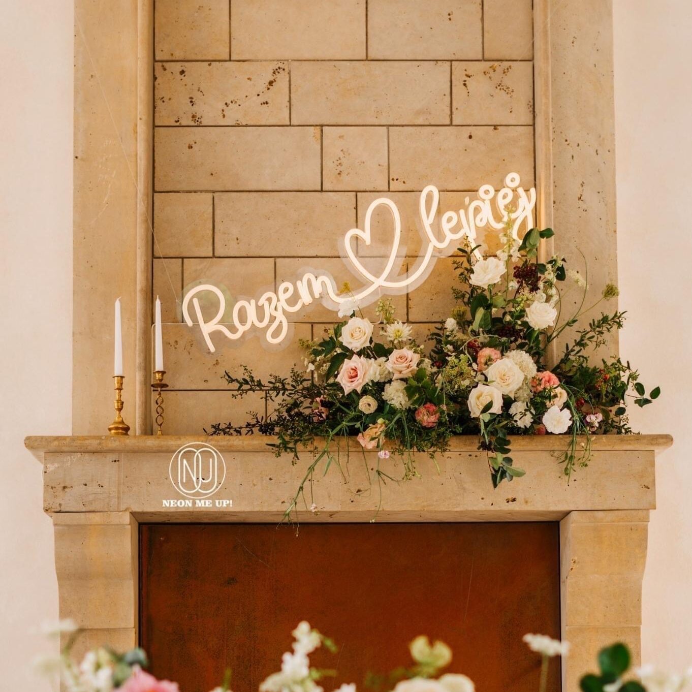 Neon na wesele Razem lepiej napis świetlny ciepła biel bezpieczna wysyłka