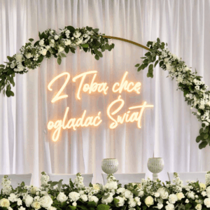 Świecący napis LED Z Tobą chcę oglądać świat dekoracja dla podróżników