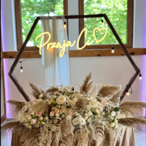 Neon po śląsku Byle kaj byle z Tobą napis LED wesele Śląsk